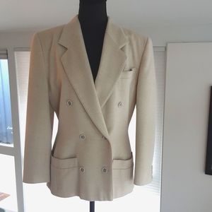 ESCADA Cashmere/Wool Blend Hip length Double Breasted Super Soft Blazer-Vintage
